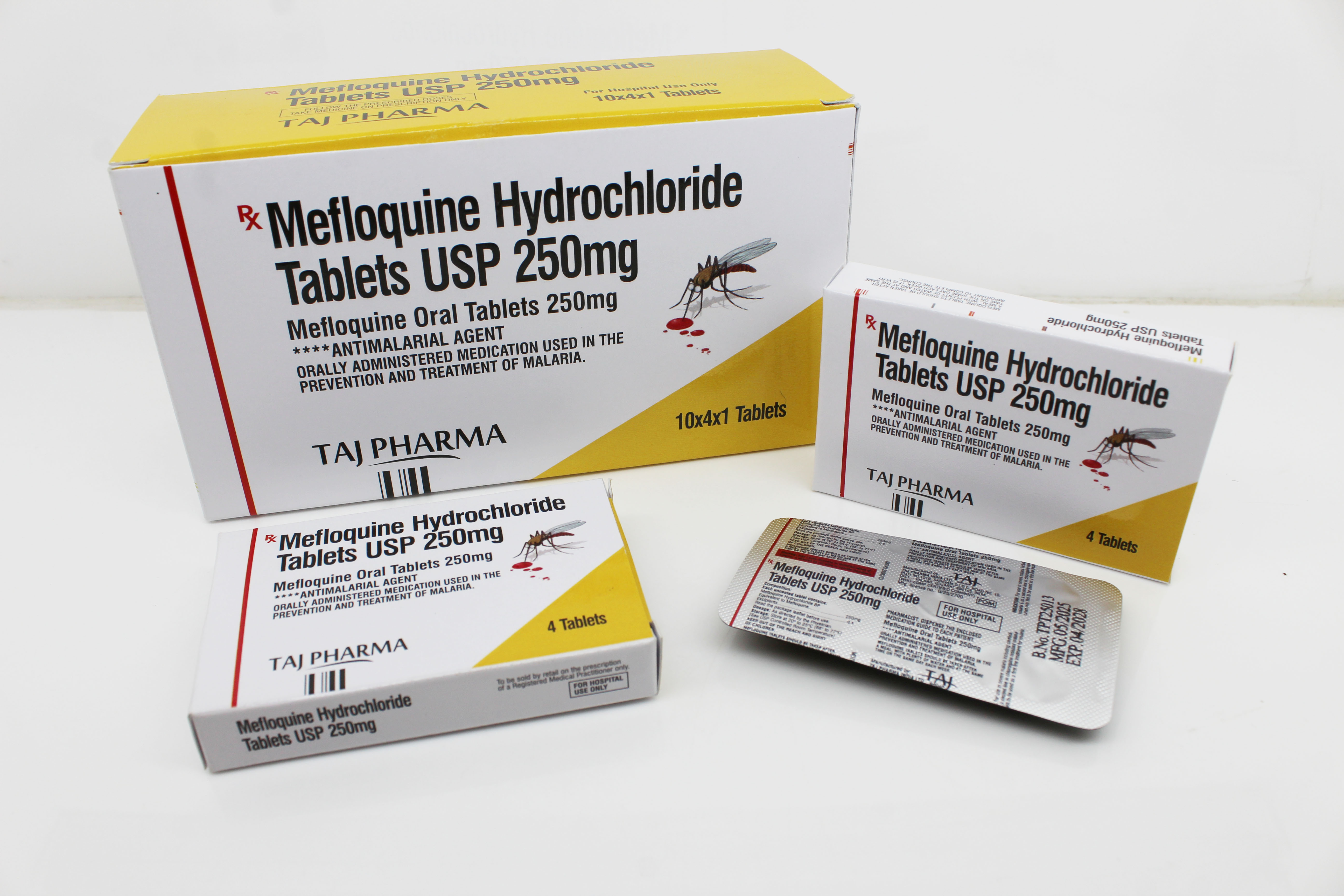 Mefloquine Hcl Tablets 250mg Manufacturer Suppliers in India - Generic pharmaceutical manufacturing and supply chain by Taj Pharma